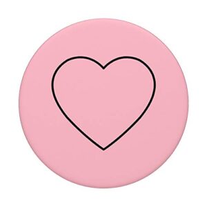 Black Heart Pink PopSockets PopGrip: Swappable Grip for Phones & Tablets