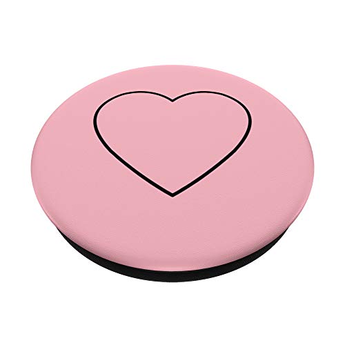 Black Heart Pink PopSockets PopGrip: Swappable Grip for Phones & Tablets