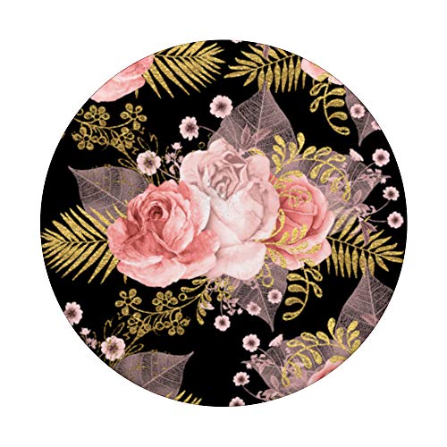 Floral Cell Phone Button Pop Out Holder Pink Flowers Rose PopSockets PopGrip: Swappable Grip for Phones & Tablets