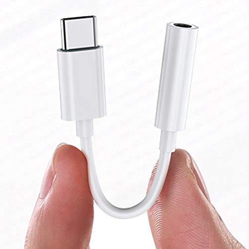 USB C to 3.5mm Headphone Jack Adapter, OKD USB C Headphone Adapter Type C to 3.5mm Aux Audio Cable Cord (White)