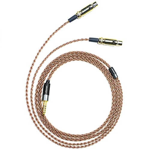 GUCraftsman 6N Single Crystal Copper 3.5mm/4.4mm/4Pin XLR Headphone Upgrade Cable for AUDEZE LCD-X LCD-XC LCD2 LCD3 LCD4 LC5 LCD24 LCD-MX4 MM-500 MEZE Empyrean Elite Kennerton Thror Vali (4.4mm Plug)