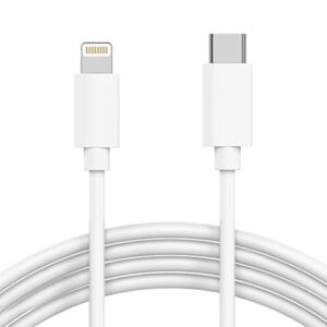 talk works fast-charge usb c to lightning cable mfi-certified for apple iphone 13, 12, 11 pro/max/mini, xr, xs/max, x, 8, 7, 6, 5, se, ipad, airpods, watch - 10ft long, heavy-duty cord, white