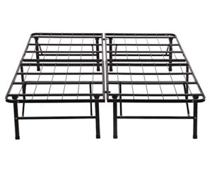 bed frame foldable heavy duty mattress metal platform slat no box spring needed easy assembly noise-free black (full)