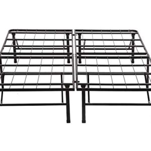 Bed Frame Foldable Heavy Duty Mattress Metal Platform Slat No Box Spring Needed Easy Assembly Noise-Free Black (Full)