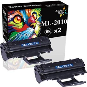 colorprint compatible ml-2010 toner cartridge 2010 replacement for ml2010 ml-2010d3 for ml-1610 ml-1610r ml-1620 ml-1625 ml-2010p ml-2010pr ml-2010r ml-2570 scx-4521f scx-4321 printer (black, 2-pack)