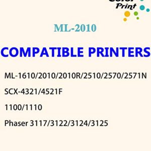 ColorPrint Compatible ML-2010 Toner Cartridge 2010 Replacement for ML2010 ML-2010D3 for ML-1610 ML-1610R ML-1620 ML-1625 ML-2010P ML-2010PR ML-2010R ML-2570 SCX-4521F SCX-4321 Printer (Black, 2-Pack)