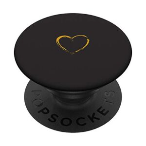 golden heart black popsockets swappable popgrip