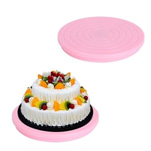 2pcs 5.5in mini cake turntable, 360 degree revolving cake stand for cupcake decorating displaying