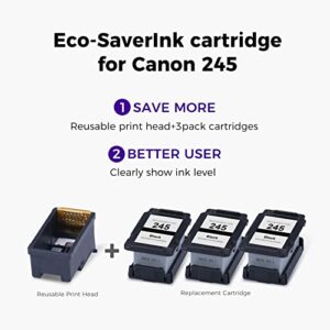 LemeroUtrust Remanufactured Ink Cartridge Replacement for Canon PG-245 245XL 245 use with Canon Pixma MX492 MX490 TS3122 TS202 MG2522 MG2525 MG2922 MG3022 (1 Print Head, 3 Black Ink Cartridges)