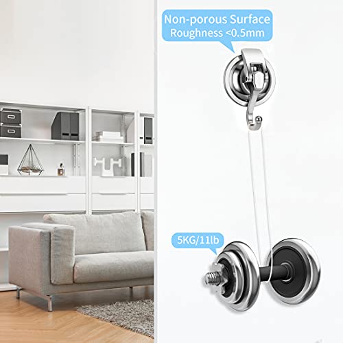 TESOT Suction Cup Hooks, Shower Hooks, Upgraded Suction Cups for Glass Chorme Silver, 2 Pack