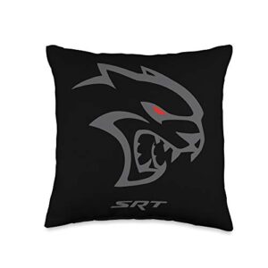 dodge hellcat logo throw pillow, 16x16, multicolor