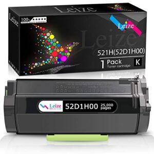 leize remanufactured lexmark 52d1h00 521h toner cartridge use for lexmark ms810 ms811 ms812 ms710 ms711 ms810n ms810dn ms811dn series printer (high yield black 25,000 pages,1-pack)
