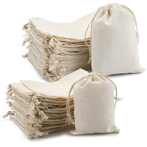 drq muslin bags drawstring cotton bags, organic cotton fabric bags -mix size 30pcs 5x7 in and 20 pcs 4 by 6 inch party favor bags,sachet bag,cloth bags