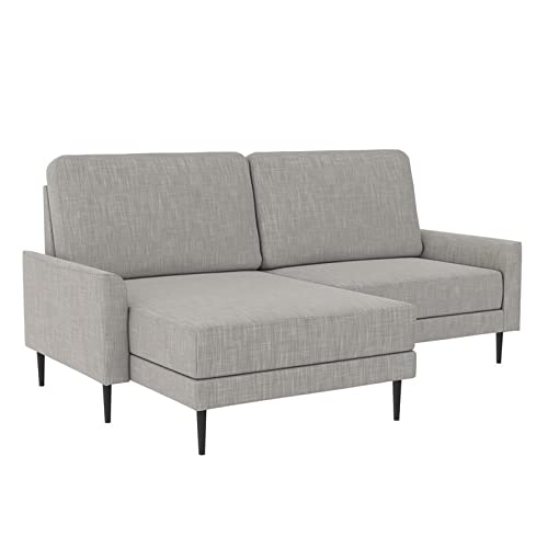 CosmoLiving by Cosmopolitan Francis Upholstered Sofa Sectional, Light Gray