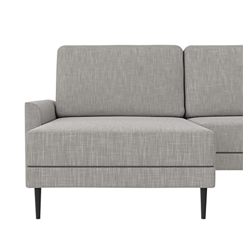 CosmoLiving by Cosmopolitan Francis Upholstered Sofa Sectional, Light Gray