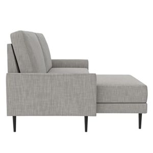 CosmoLiving by Cosmopolitan Francis Upholstered Sofa Sectional, Light Gray