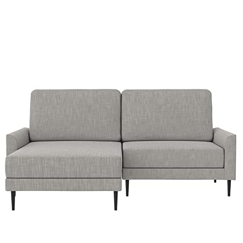 CosmoLiving by Cosmopolitan Francis Upholstered Sofa Sectional, Light Gray