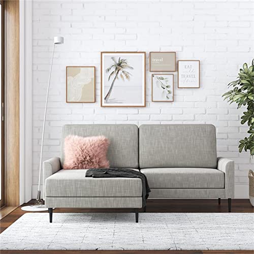 CosmoLiving by Cosmopolitan Francis Upholstered Sofa Sectional, Light Gray