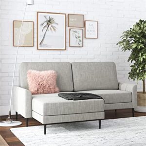 CosmoLiving by Cosmopolitan Francis Upholstered Sofa Sectional, Light Gray