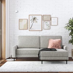 CosmoLiving by Cosmopolitan Francis Upholstered Sofa Sectional, Light Gray