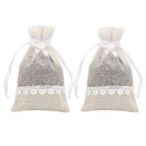 kupoo 20ps rose drawstring burlap bags, 4x6 inch lace jute organza favor gift bags for wedding party favor and diy craft (stly a)