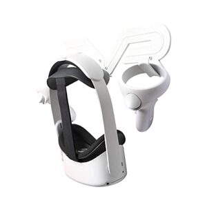 SINWEVR VR Headset and Controller Wall Mount Storage Stand Hook Compatible for Meta/Oculus Quest 2 / Pro / 1, PSVR 2, Pico 4, Rift S, Hp Reverb G2, HTC Vive, Cosmos, Valve Index, PS VR (White)