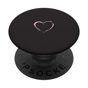 pink heart black popsockets swappable popgrip
