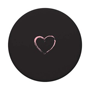 Pink Heart Black PopSockets Swappable PopGrip