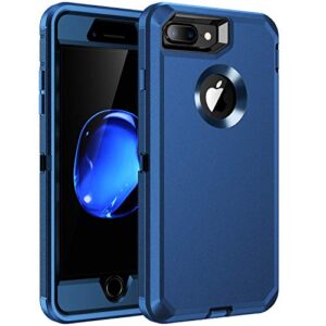 regsun for iphone 8 plus,iphone 7 plus case,built-in screen protector, shockproof 3-layer full body protection rugged heavy duty high impact hard cover case for iphone 8+/7+ 5.5 inch,blue