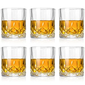 Triplorare Whiskey glasses set of 6, 11 OZ, Old-Fashioned Whiskey glasses, Rum glasses, Bar whiskey glasses, Glasses for Scotch (Rock glasses set of 6)