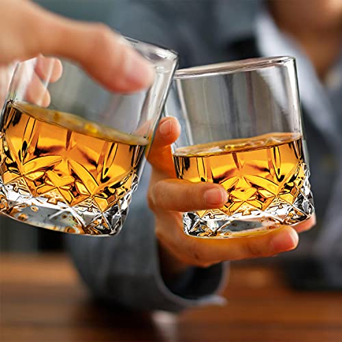 Triplorare Whiskey glasses set of 6, 11 OZ, Old-Fashioned Whiskey glasses, Rum glasses, Bar whiskey glasses, Glasses for Scotch (Rock glasses set of 6)
