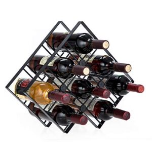 home zone living wine rack for countertop - holds up to 8 bottles