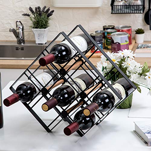Home Zone Living Wine Rack for Countertop - Holds up to 8 Bottles