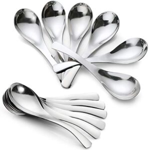 12-piece thick heavy-weight soup spoons, stainless steel soup spoons