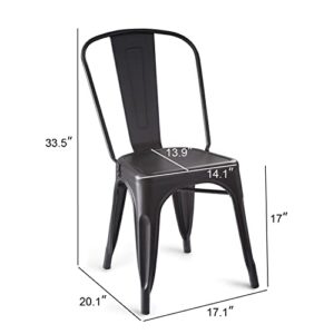 Amazon Basics 33DC01S4-BK Chair, Black, 20.1"D x 17.1"W x 33.5"H