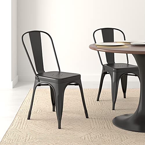 Amazon Basics 33DC01S4-BK Chair, Black, 20.1"D x 17.1"W x 33.5"H