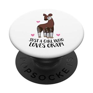 cute okapi girl just a girl who loves okapis popsockets swappable popgrip