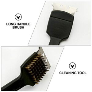 POPETPOP Bird Cage Cleaner Brush 2pcs Cleaning Brush Detailing Wire Brush for Cleaning Welding Slag and Rust Long Handle Black Bird Brush