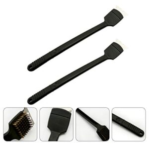 POPETPOP Bird Cage Cleaner Brush 2pcs Cleaning Brush Detailing Wire Brush for Cleaning Welding Slag and Rust Long Handle Black Bird Brush