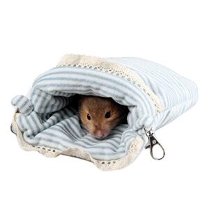 songbirdth hamster hammock - hamster chinchillas small pet winter warm plush sleeping bag pouch house cages for sugar glider ferret squirrel lake blue