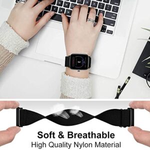 Krudary Nylon Elastic Watch Bands Compatible with Amazfit GTS/nGTS 2/ GTS 2 Mini/GTS 2e /GTS 3 / GTS 4 Mini/GTS 4, Breathable Soft Stretch Bracelet Strap for Amazfit Bip 3 Pro/Bip Lite/Bip U Pro