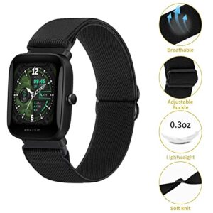 Krudary Nylon Elastic Watch Bands Compatible with Amazfit GTS/nGTS 2/ GTS 2 Mini/GTS 2e /GTS 3 / GTS 4 Mini/GTS 4, Breathable Soft Stretch Bracelet Strap for Amazfit Bip 3 Pro/Bip Lite/Bip U Pro