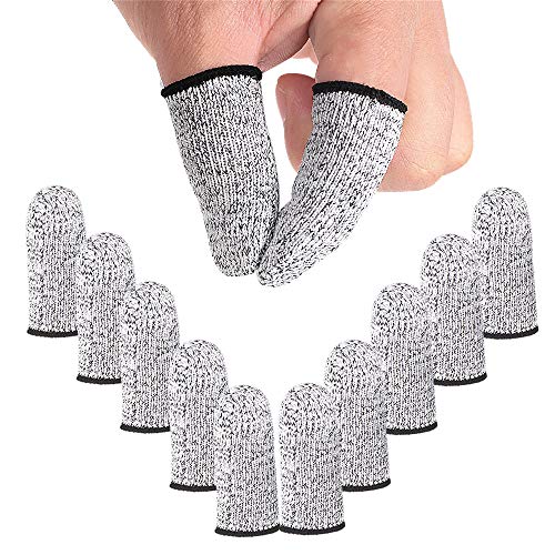 ZEPOHCK 10 Pcs Cut Resistant Protection Finger Cots, Finger Sleeve, Finger Cover Life Extender for Kitchen, Work, Sculpture, Anti-Slip, Reusable