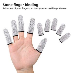 ZEPOHCK 10 Pcs Cut Resistant Protection Finger Cots, Finger Sleeve, Finger Cover Life Extender for Kitchen, Work, Sculpture, Anti-Slip, Reusable