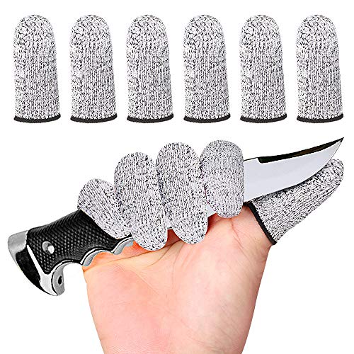 ZEPOHCK 10 Pcs Cut Resistant Protection Finger Cots, Finger Sleeve, Finger Cover Life Extender for Kitchen, Work, Sculpture, Anti-Slip, Reusable