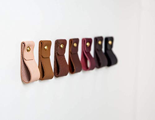 KEYAIIRA - Small Leather Wall Hook, minimalist leather strap hanger for bath towel holder leather wall hook strap towel hook bathroom decor brass towel ring nordic home