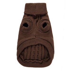 Bumjazz Knitted Dog Sweater Coat Cozy Cold Weather Dog Coat Dog Clothes Apparel Dog Jacket Dog Vest for Small Medium and Large Dogs GMY02(Brown,XXL)