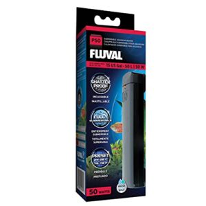 fluval p50 submersible aquarium heater for up to 15 gallons, 50 watts