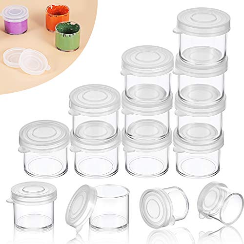 Small Paint Cup with Lids, Plastic Mini Paint Containers DIY Craft Storage Containers Craft Paint Cup for Paint Beads Seeds Clay or Others (100 Pieces)