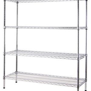 Regal Altair 14" Deep x 24" Wide x 64" High 4 Tier Chrome Wire Shelving Kit | NSF Commercial Storage Rack Unit